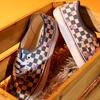 Vans Authentic Wallpaper Checkerboard Floral Print Durable Breathable Low-Top Canvas Shoes Unisex Sneakers Blue White VN0A5KS9CCG