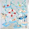 Swimming Themed Summer Birthday Party Activity Decoration Spiral Pendant