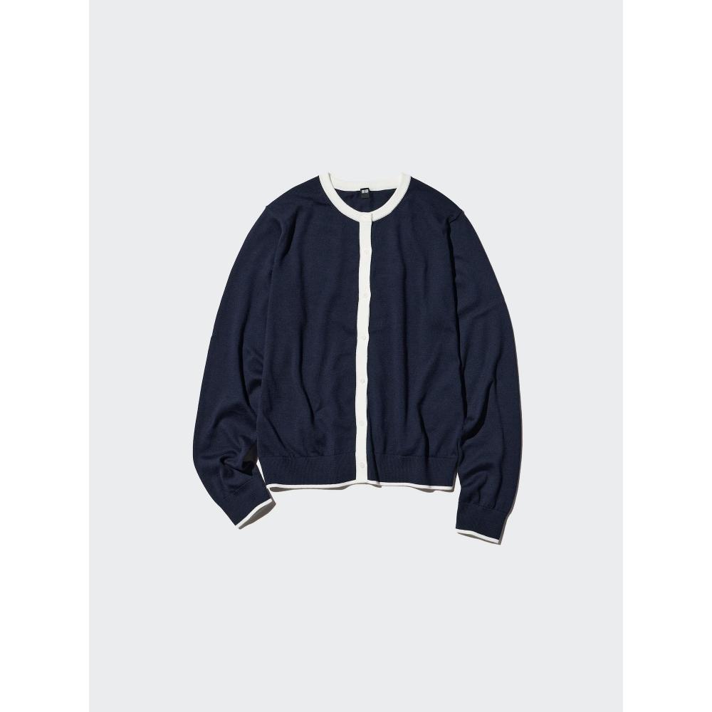 Uniqlo Uv Protection Crew Neck Cardigan  Color Block 