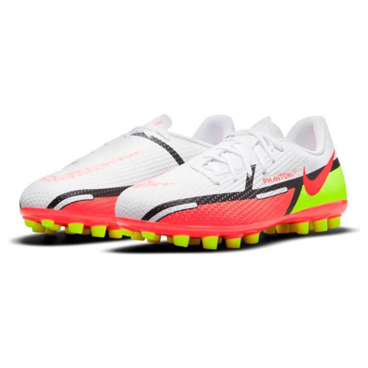 New Nike Phantom GT 2 Academy AG Wear Resistant Coverage Low Top Kids' Soccer Shoes White Red Kids' DC0811-167