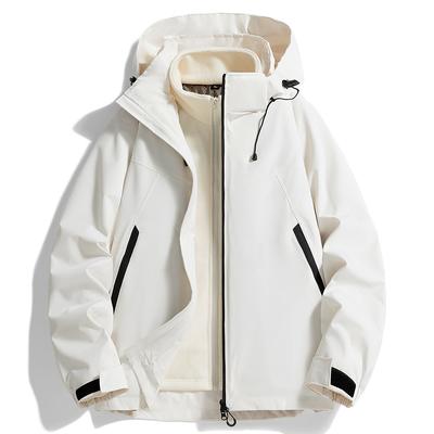 Veste Trois-en-un Homme et Femme Amovible Veste d'Alpinisme Extérieure Automne et Hiver Coupe-vent Imperméable Nouveau Style