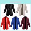 2022 New Fashion European And American Boys' Formal Coat In Solid Color Stylish Steampunk Retro Stand Collar