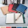 5pcs Spiral Shaped Embedded Notepad with Pen Holder Mini Notebook Colorful Index Tabs Office Meeting Minutes Book School Planner