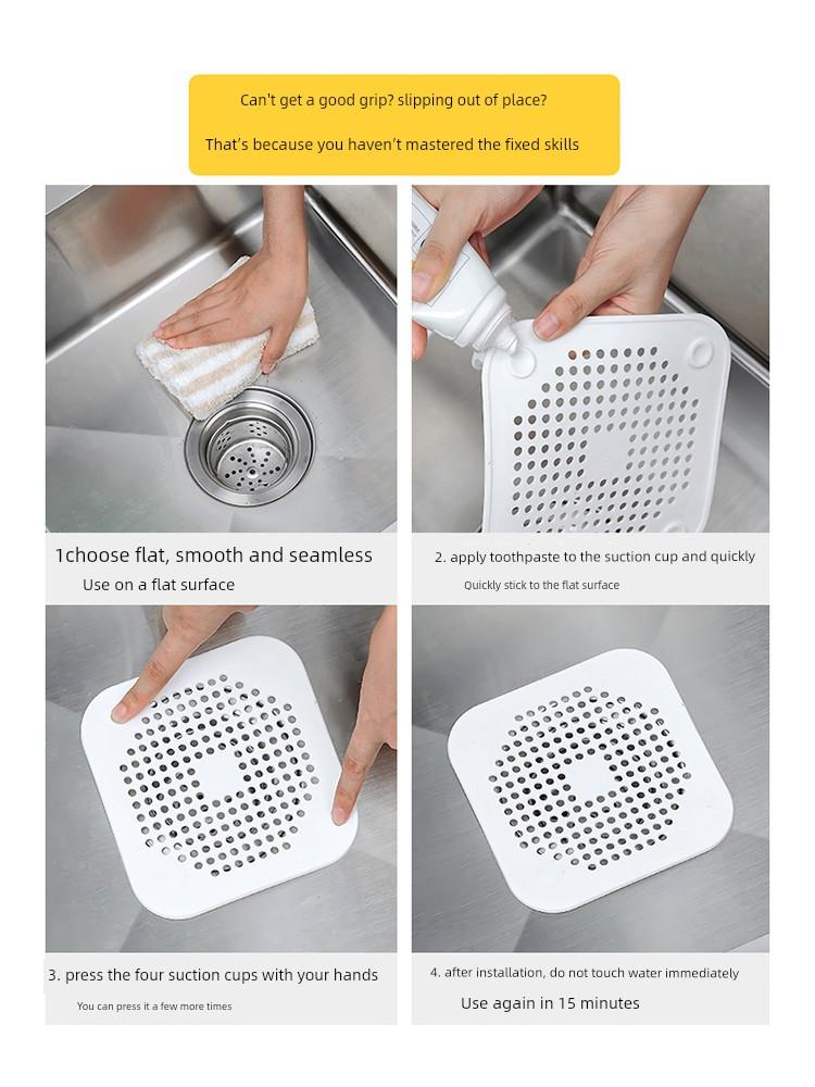 Floor Drain Cover Bathroom Hair Filter Kitchen Sewer Hair Filter Net Leak-Proof Drainage Bathroom Sink Handy Gadget