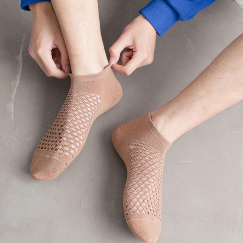 1/5 Pairs Women's Fashion Breathable Casual Ankle Cave Funny Mesh Sock Cotton Short Socks for Women