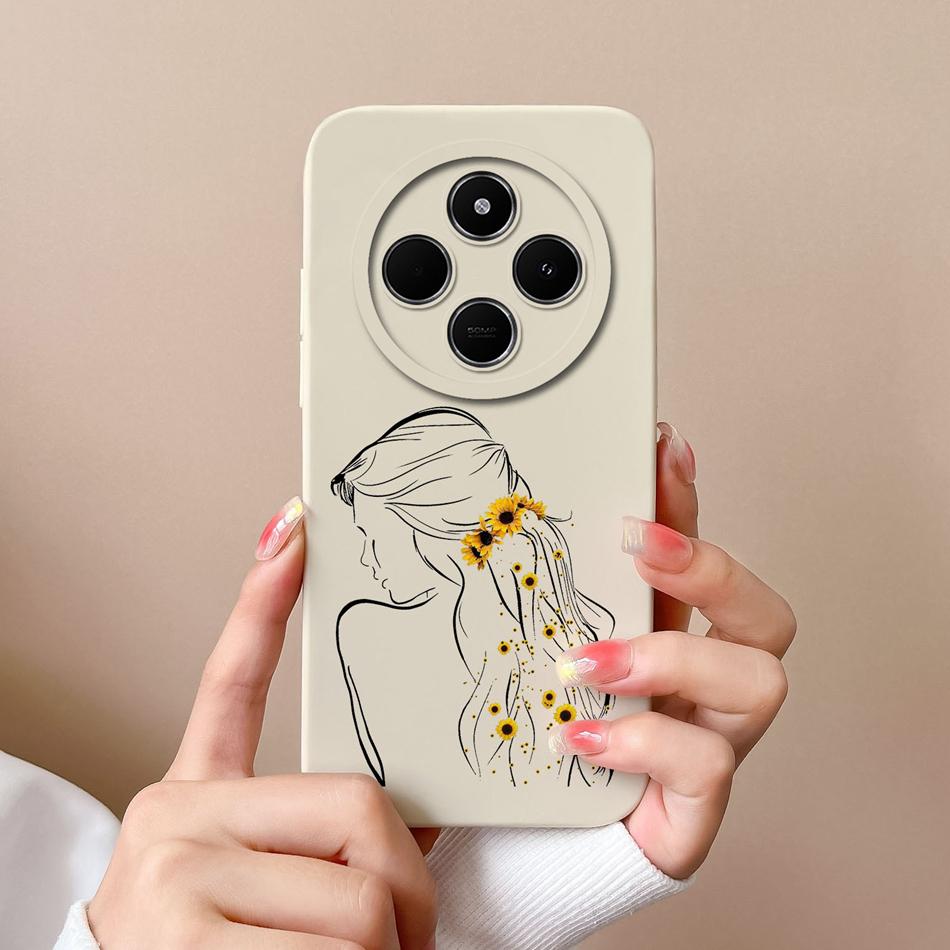For Xiaomi POCO C75 Case Love Heart Butterfly Back Cover For POCO C 75 4G Phone Housing Soft High Quality Liquid Silicone Fundas