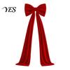 Winter Wedding Celebration Decor Large Velvet Christmas Tree Topper Bow, Giant Bow with Long Red Bows for Fireplace Streamers Room Wall Backdrop,