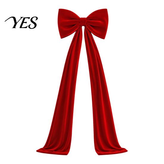 Winter Wedding Celebration Decor Large Velvet Christmas Tree Topper Bow, Giant Bow with Long Red Bows for Fireplace Streamers Room Wall Backdrop,