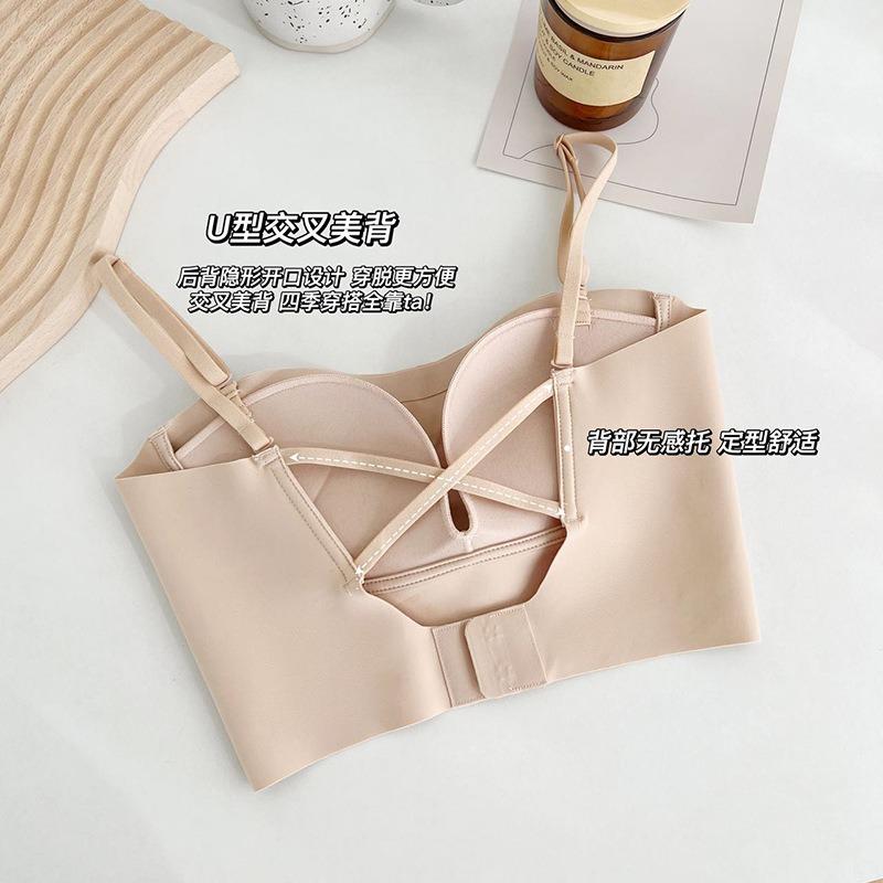 Small breasts gather, anti-light beautiful back suspenders, small inner women's vest, seamless comfortable bra cover, long tube top underwear