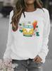 Women's Printed Round Neck Hoodie