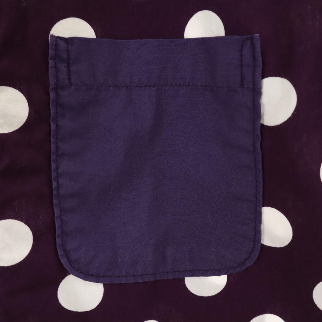 KATO Dot Pattern Short Sleeve Cotton Shirt XS Purple Polka Dot Men's Used