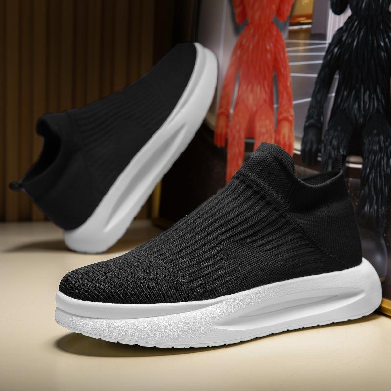 Summer New Mesh Breathable Thick-soled Sports Lightweight Soft-soled Black Socks Shoes