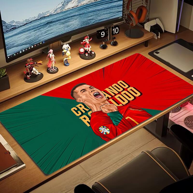 C.Ronaldo Farbe Mauspads Großes Gaming Tischkissen Rutschfest Laptop Tablet Großes Mauspads XXL Matte Mini PC Spielmatte Mit Verriegeltem Rand