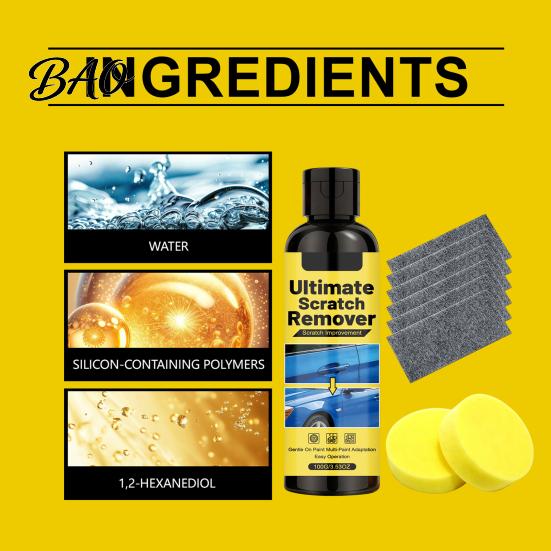 Autokratzer-Reparaturset 1 Set Reparaturkit, 100g Entferner, Schwamm & Entferner-Tuch, Schnell wiederherstellendes Glanz-Kratzer-Liquid für Fahrzeuge
