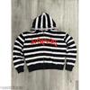 Y2K cross-border European and American stripes contrasting color hoodie street hip-hop retro loose long-sleeved zipper cardigan sweater