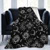 Bohemian Blanket Sun Moon Starry Sky Black Flannel Blanket