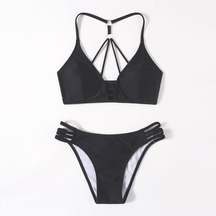 

2024 Горячий Стиль Купальник Бикини Бандаж с Высокой Талией и Холтером Large чёрный