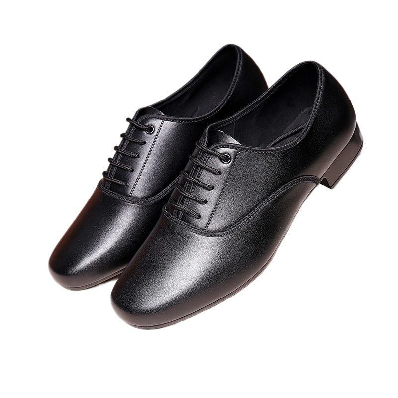 Neue Leder Herren Modern Dance Schuhe Erwachsene Tanzschuhe Rindsleder Nationalstandard Modern Social Verschleißfest Square Dance Schuhe