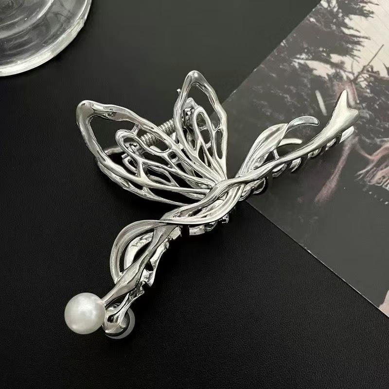 High-End Metal Butterfly Hair Clip for Women - Large, Elegant 2024 Style Shark Clip