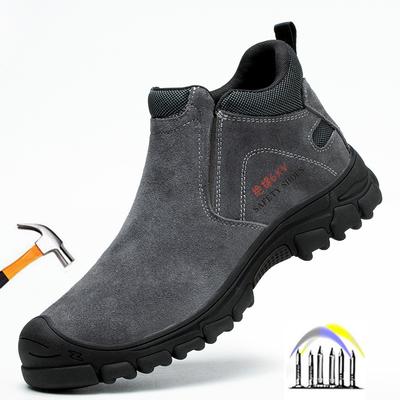 Funkensichere Arbeitsstiefel aus Wildleder, schlagfeste Sicherheitsschuhe zum Schweißen mit Eisenkappe, stichfester Schuhschutz, rutschfeste Arbeitsschuhe