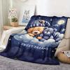 Teddy Bear Star Cloud Flannel Blanket Soft Polyester All Season for Home Camping Travel, Birthday & Anniversary Gift