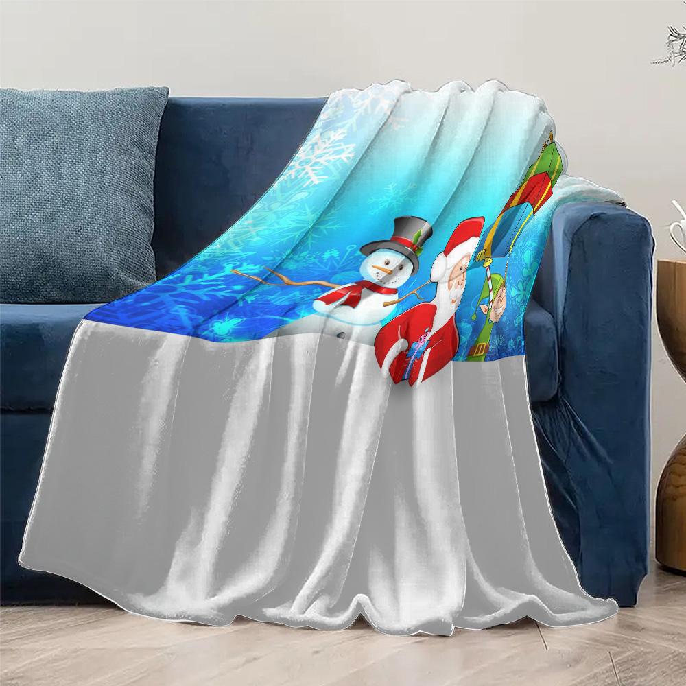 Soft Christmas Blanket Cozy Flannel Throw Winter Warm Decorative Holiday Gift Cozy Home Decor Festive Fleece Bedspread Plush Thr