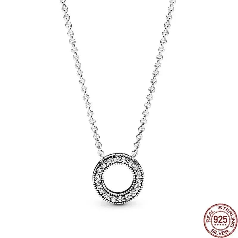 Collana a Cuore in Argento 925 Regalo di Natale Compleanno per Donne Gioielli Rotondi Lucidi Raffinati Fascino Classico Sorpresa