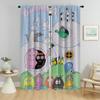 Les Barbapapas Home Interior Curtains for Living Room Curtain Shades Halloween Decoration Tulle for Bedroom Curtains 2 Pieces