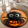 1PC Halloween Spider Office Round Area Rug, Mat Suitable For Office, Under Office Chairs Bedroom Living Room Home Decor, Room Deco