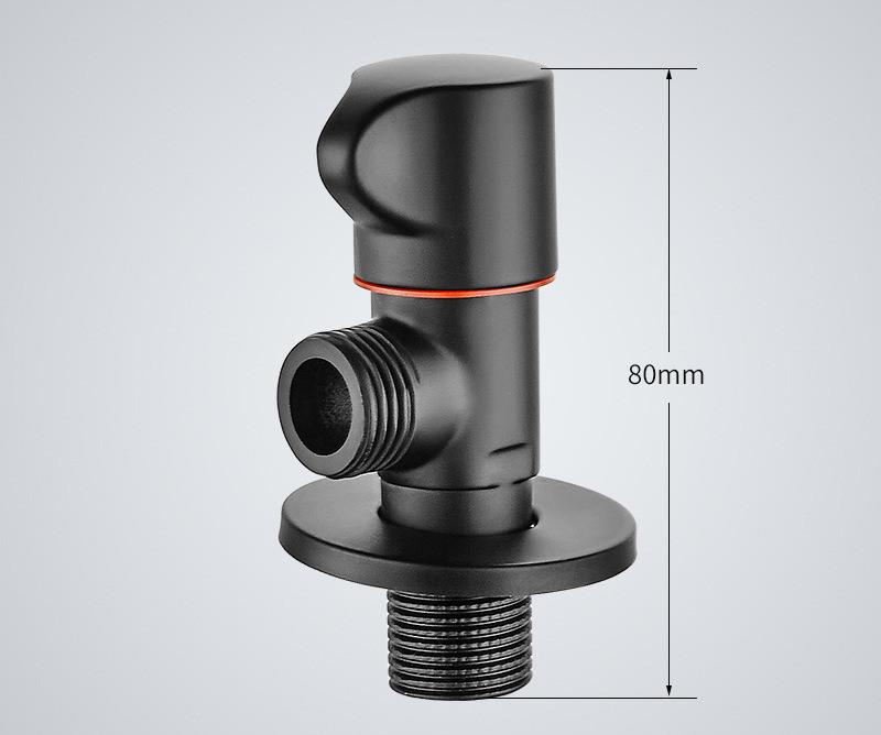 Valvola ad Angolo in Ottone Nero Valvola di Controllo Acqua Valvola a Gomito Rubinetto Bagno Valvola Acqua 1/2*1/2 Valvole ad Angolo Nere