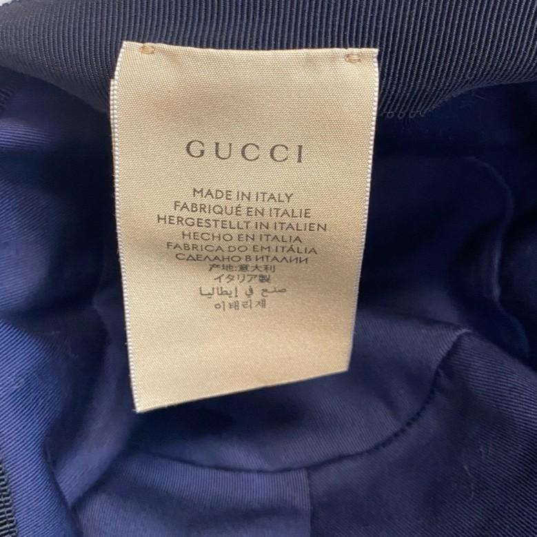 GUCCI 656573 Fedora hat GG canvas canvas Bucket hat hat blue canvas unisex Used