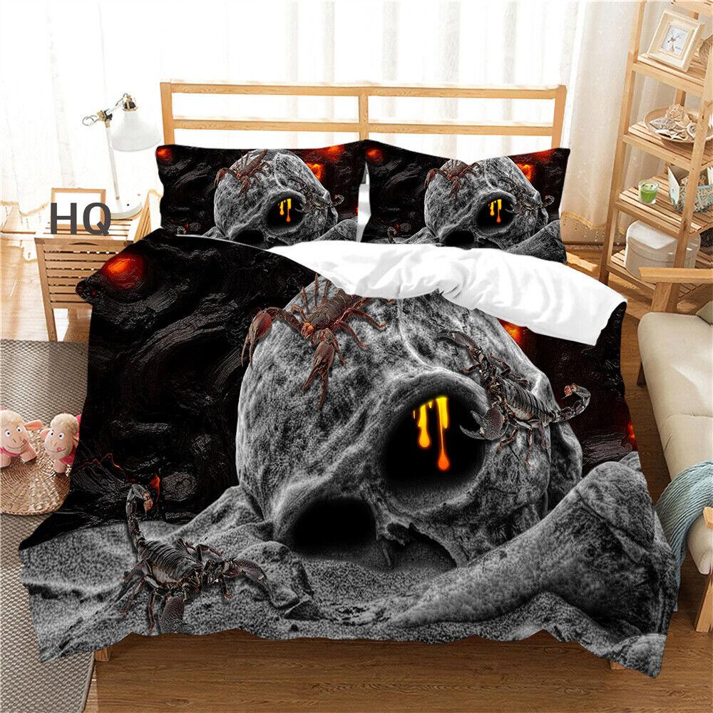 Duvet Cover 3D Skull Comforter Cover High End Bedspread Children Bedclothes
