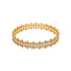 Copper Zircon Flower Edge Bracelet With Gold Plating For Elegant Women