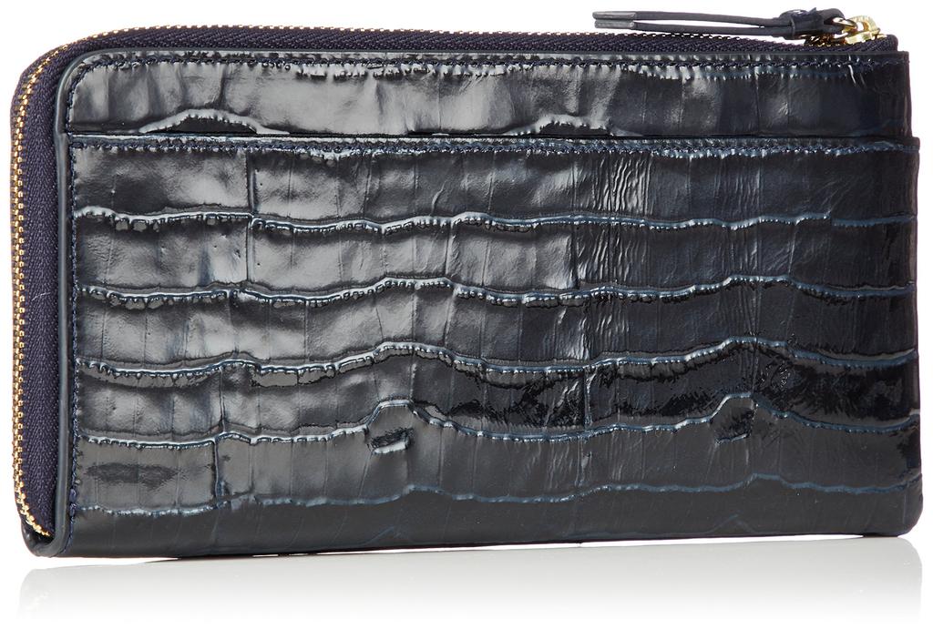 Lanvin en Bleu Enamel Wallet, Large Zipper Long Wallet, New Model, Magenta, Navy, 481685