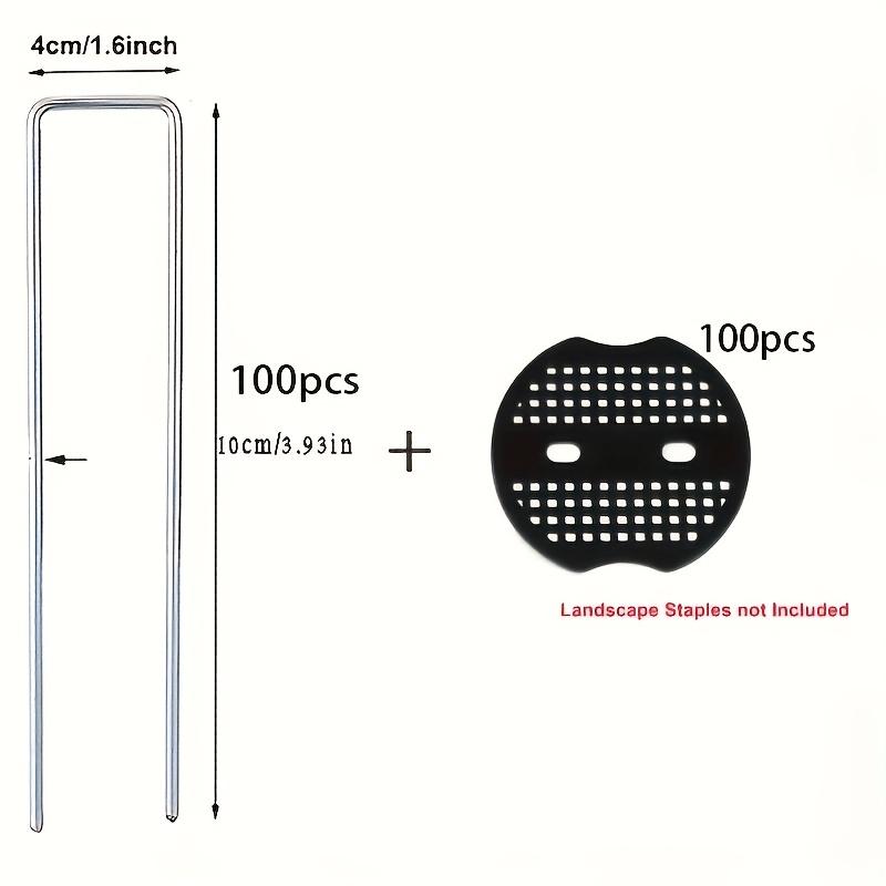 200pcs 100 Heavy Duty U Shaped Ground Stakes 100 Washers for Outdoor Tents Garden Fabric Landscape Weed Control Fabric High Strength Lawn Anchoring