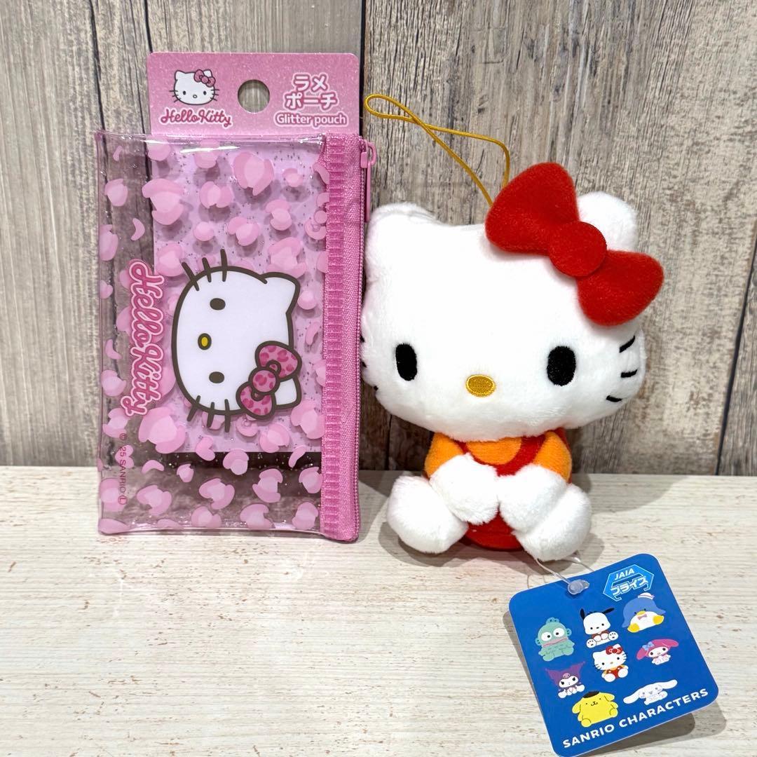 SANRIO Plush Sanrio Hello Kitty Red x Orange Pouch Set