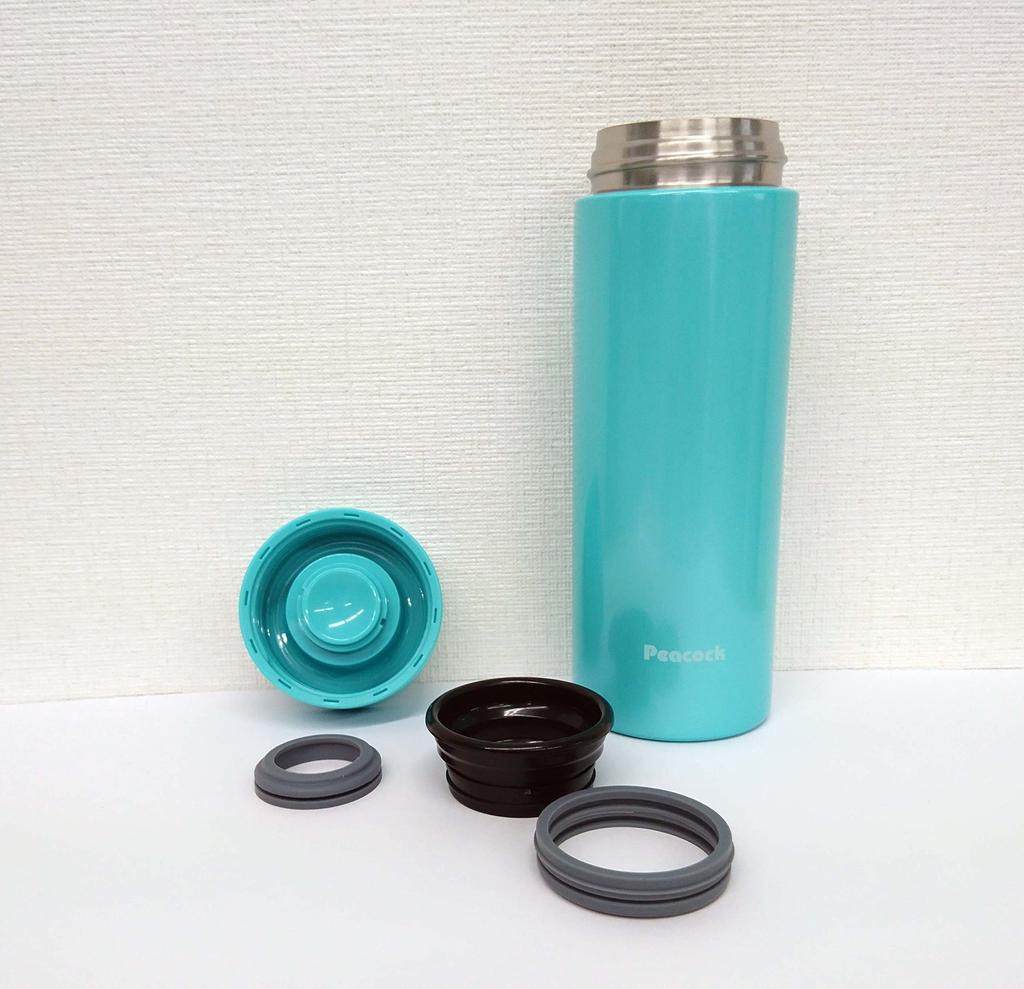 The-peacock Thermos Industry (The-peacock) Peacock Water Bottle Stainless Steel Screw Mug Aqua 400ml AMN-40 AQ