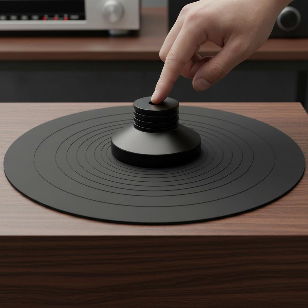 Vinyl Stabilizer AllAluminum Turntable Platter Weight LowProfile Adapter Silicone Mat AntiSlip