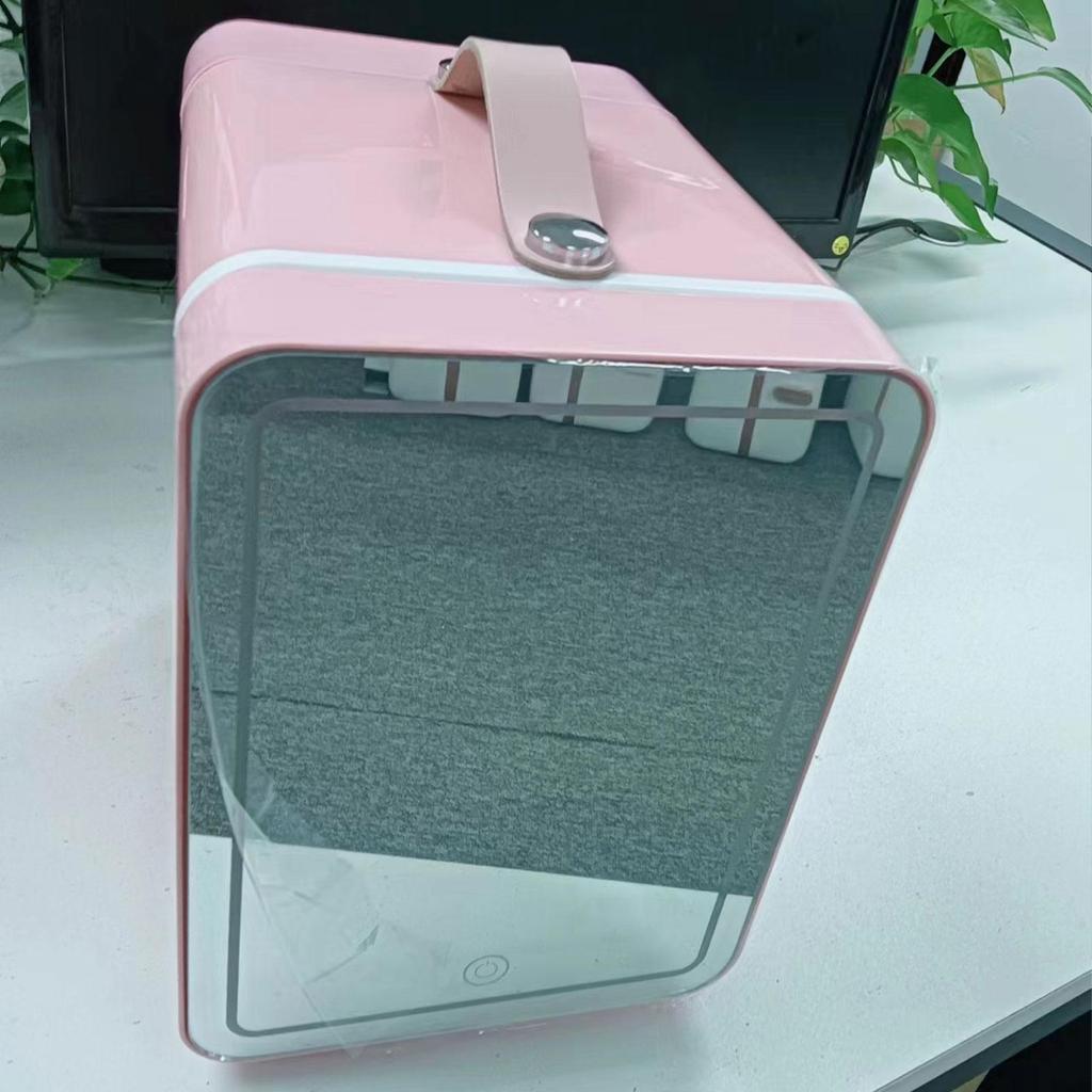Skincare Fridge Chill or Heat with Handle 3 Mode Lighting with LED Mirror Beauty