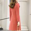 Women Work Solid Vintage Winter  Long Sleeve Button Woolen Jacket Coat
