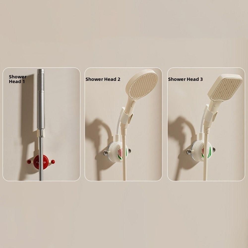 Tulip Pattern Suction Cup Shower Head Bracket INS Handheld Shower Holder  Bathroom Supplies