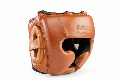 Retro Tan Evolution L OG-140 Genuine Leather Boxing Helmet
