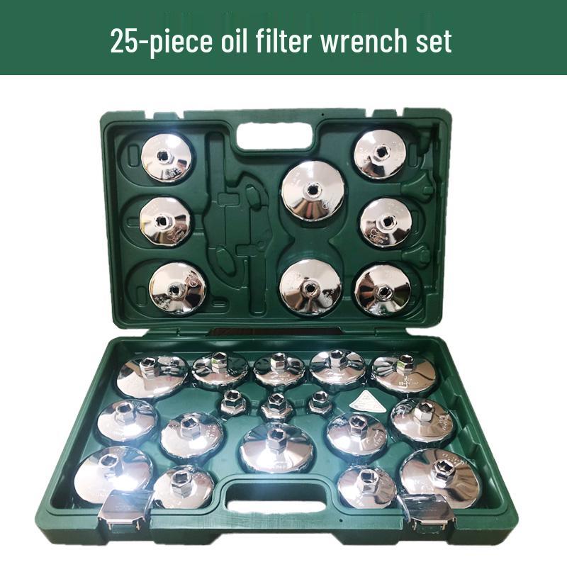 Steel Engine Oil Filter Wrench Set - Cap Style Auto Maintenance Tool