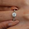 White Gold Ring for Women Diamond Moissanite Rings Six-Claw Classic Crown Proposal Platinum Fine Jewelry