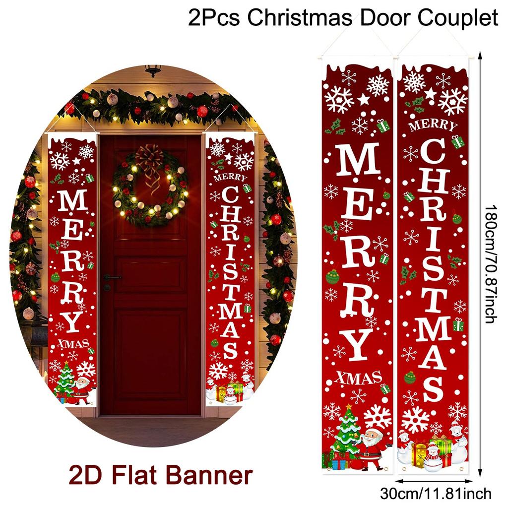 Merry Christmas Door Banner Decoration 2026 Christmas Decor for Home Xmas Hanging Ornaments Navidad Noel Gifts New Year 2026