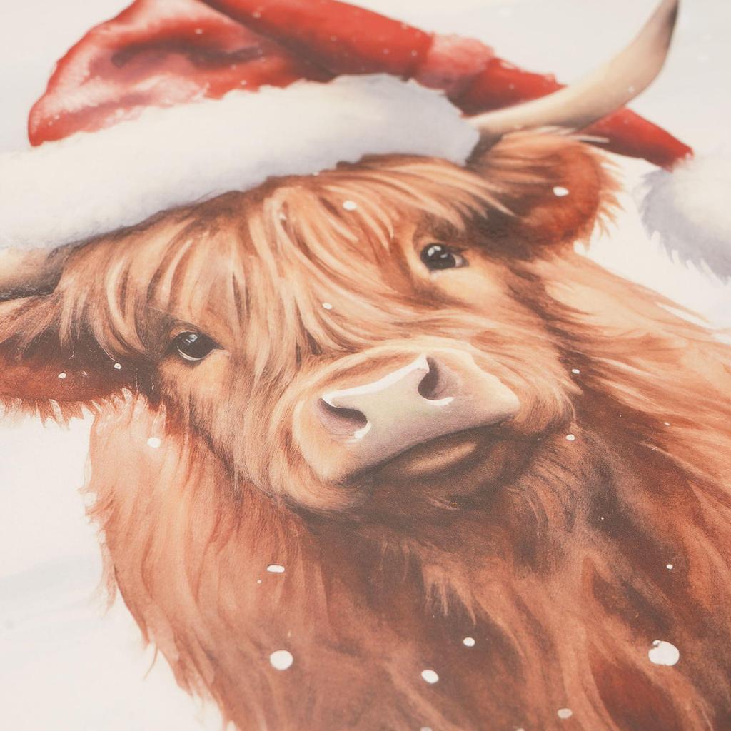 Set of 4 Christmas Highland Cow Placemats
