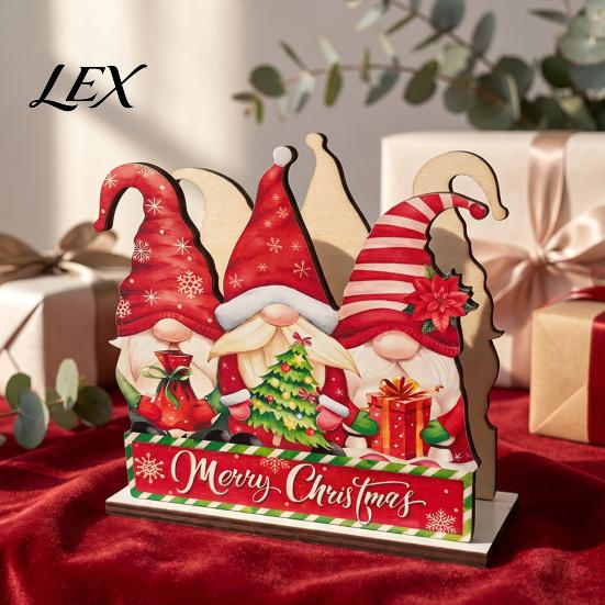 Unique Christmas Ornament Holder Theme Wooden Napkin Holder, Decorative Holiday Paper Towel Stand, Gift for Her HD UV Printing Organizer Dining Table