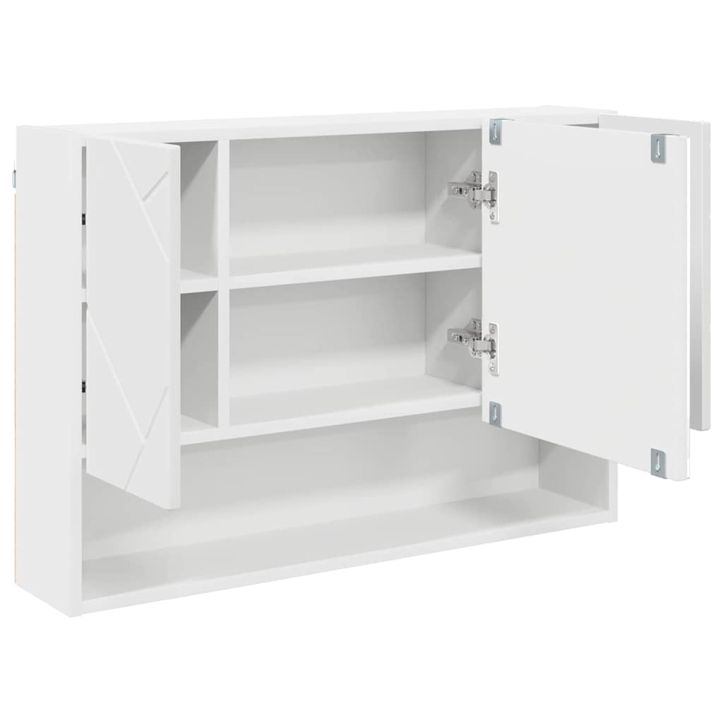 Bathroom Furniture Set with Shelf 3 Pcs White Plywood and Metal