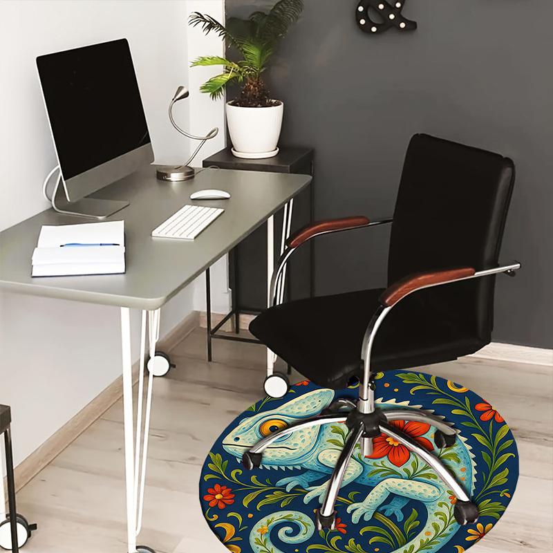 

1pc Office Carpet Chair Mats Chameleon Floral Mandala Design Perfect for Decorating Office Chairs, Living Rooms, Or Bedrooms.YDT156 80cm by 80cm