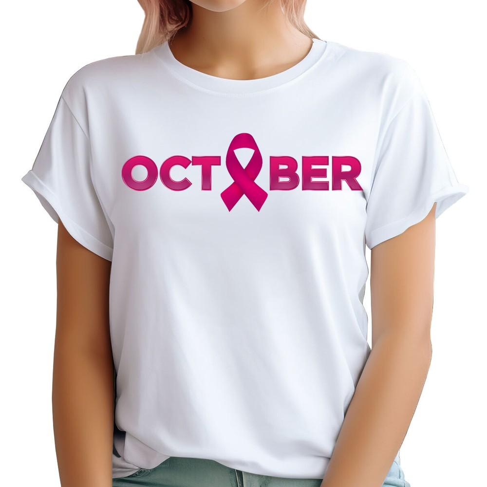Breast Cancer Awareness Pink Ribbon October 2024 Unisexs Tshirt Bc 2XL